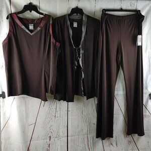 NWT $206 Alain Weiz Couture Size 14 Women Brown 3pc Outfit Sets